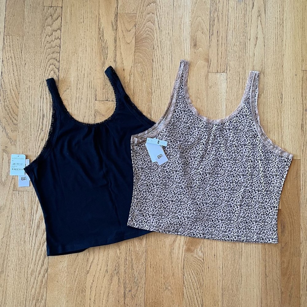 Nordstrom BP. Lace-Trimmed Cotton Camisole Tank Top Bundle - Picture 2 of 3